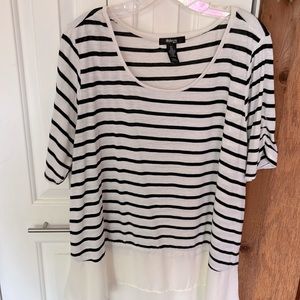 Style & Co. 2X Black and White striped top
